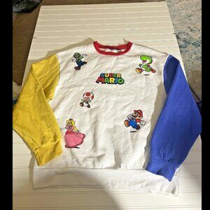 Super Mario Bros Crewneck Sz L Nintendo Gear Multi Color